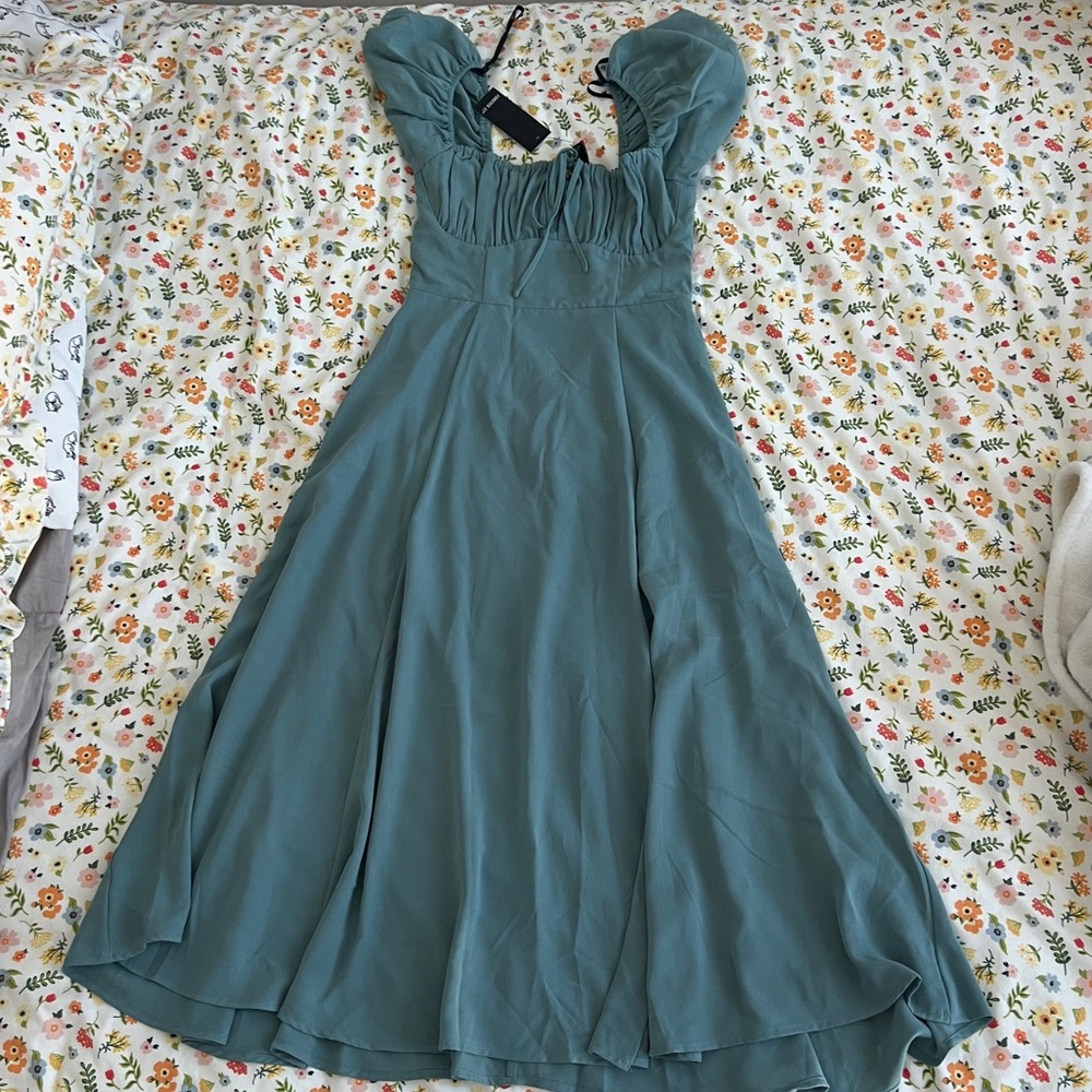 Turquoise Milkmaid Summer Dress